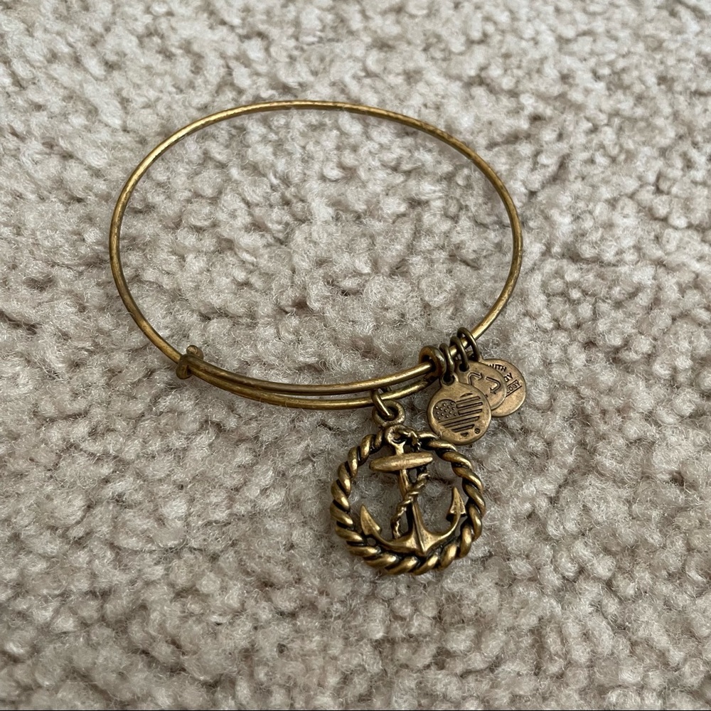 Alex and Ani Anchor Charm Wire Bangle